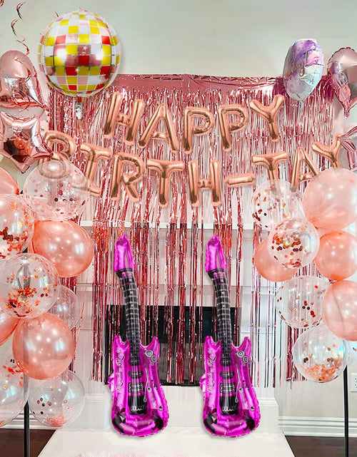 Load image into Gallery viewer, GallaRato 31 PCS Singer Birthday Balloons Decorations Rose Gold Pink Silver

