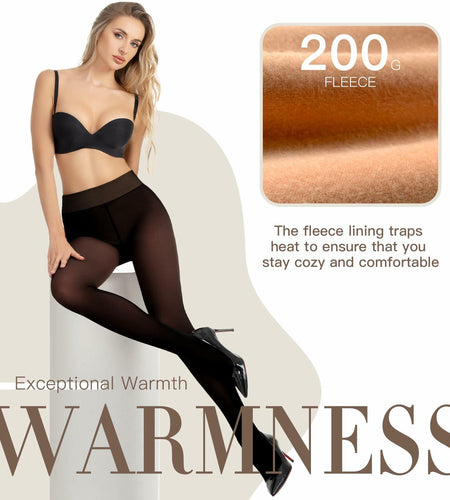 Aaronano Fleece Lined Thermal Warm Leggings Brown Size XS