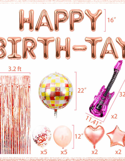 Load image into Gallery viewer, GallaRato 31 PCS Singer Birthday Balloons Decorations Rose Gold Pink Silver
