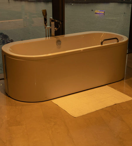 Mosobam Luxury Turkish Bath Mat 20x34 White 1000 GSM Bamboo Viscose Cotton
