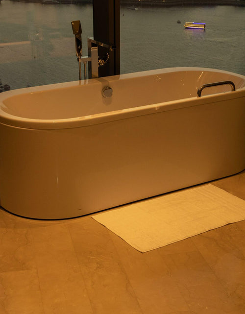 Load image into Gallery viewer, Mosobam Luxury Turkish Bath Mat 20x34 White 1000 GSM Bamboo Viscose Cotton
