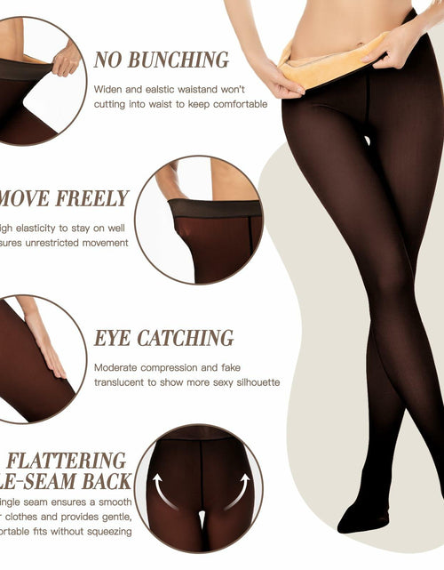 Load image into Gallery viewer, Aaronano Fleece Lined Thermal Warm Leggings Brown Size XS
