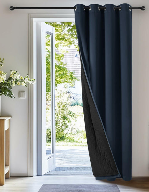 Load image into Gallery viewer, Deconovo Blackout Door Curtain Double Layer Insulated Navy 38x80 1 Panel
