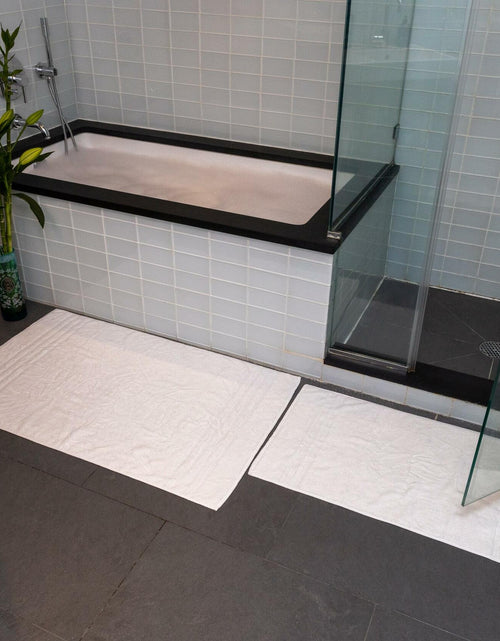 Load image into Gallery viewer, Mosobam Luxury Turkish Bath Mat 20x34 White 1000 GSM Bamboo Viscose Cotton
