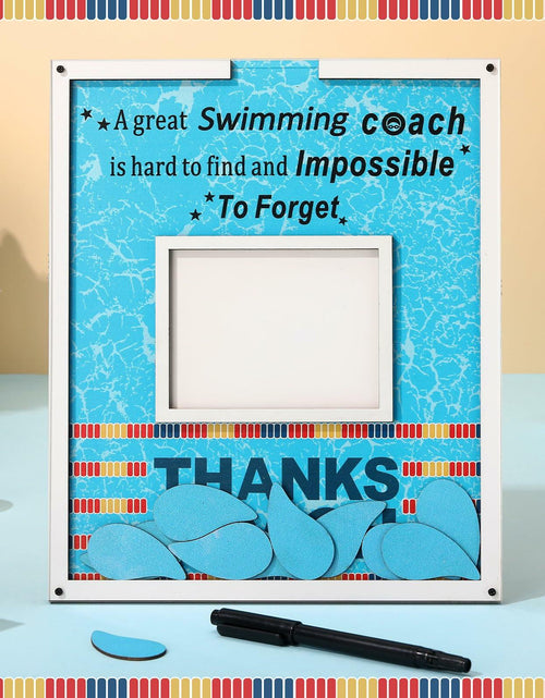 Load image into Gallery viewer, Yuntau Swimming Coach Frame Plaque Blue Wood Chips Signature Pen Gift
