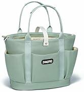 Load image into Gallery viewer, ZHMOPRO Large Canvas Laptop Tote Bag with Compartments &amp; Inner Cup Holder Light Green
