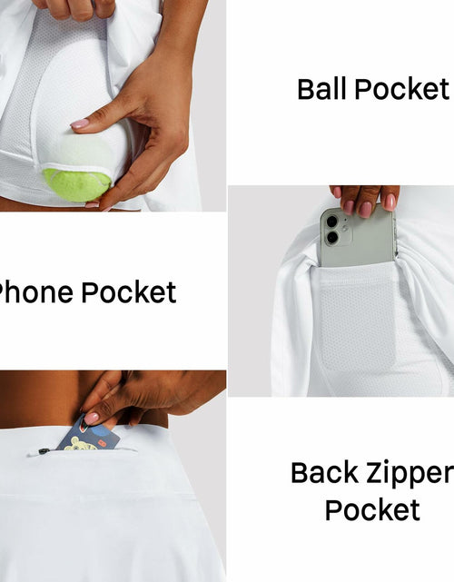 Load image into Gallery viewer, LXNMGO Women's High Waist Pleated Tennis Skirt with 4 Pockets White Size M
