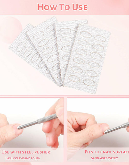 Load image into Gallery viewer, BOMOQING Cuticle Pusher 2PCS &amp; 60 Nail Sand Polishing Tablets Silver Kit
