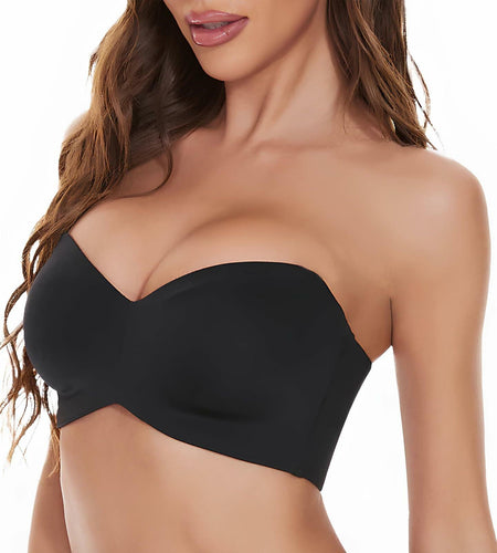 Woobilly Strapless Non Padded Push Up Convertible Bra Black Size 44F