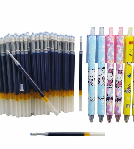 Twokiln Gel Ink Pen Refills Black 0.5mm 80 Pcs Smooth Writing