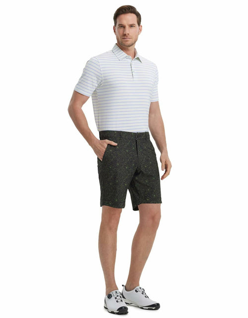 Load image into Gallery viewer, M MAELREG Mens Lightweight Water-Resistant Golf Shorts Black Grid Size 32
