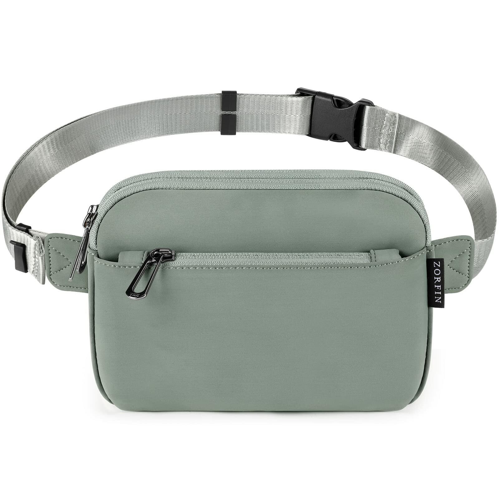 ZORFIN Fanny Pack Crossbody Belt Bag Adjustable Strap Camo Black One_Size