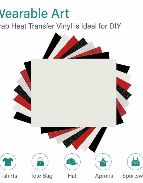 Load image into Gallery viewer, Crab HTV Heat Transfer Vinyl 8 Pack PU Glitter Puff 12x10 Inch
