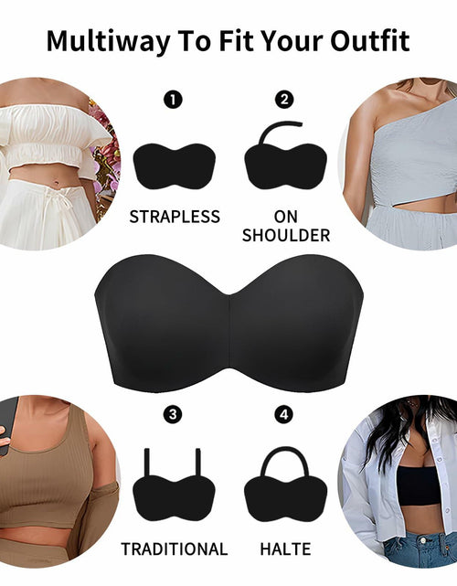 Load image into Gallery viewer, Woobilly Strapless Non Padded Push Up Convertible Bra Black Size 44F
