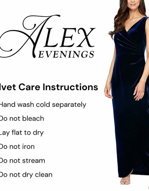 Load image into Gallery viewer, Alex Evenings Women's Velvet Puff Sleeve Cocktail Gown Wine Size 4
