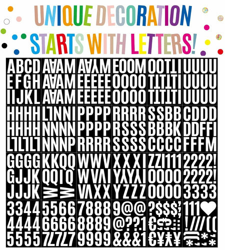 YTPZCL Waterproof Vinyl Letter Stickers White 2in 318 Count Self Adhesive