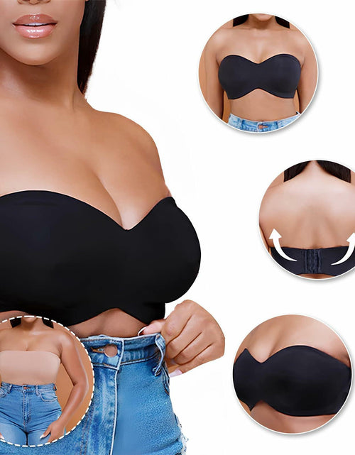Load image into Gallery viewer, Woobilly Strapless Non Padded Push Up Convertible Bra Black Size 44F
