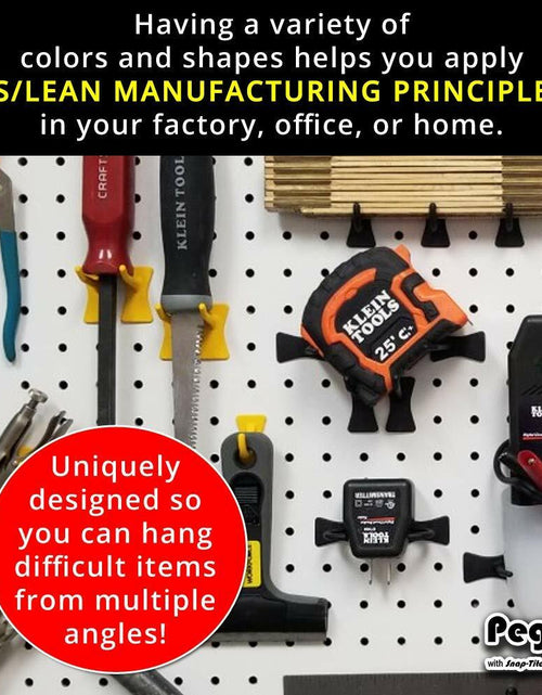Load image into Gallery viewer, Greenleaf Industries PegPro J &amp; 2" Hooks Kit 50 Pack Black Plastic Pegboard

