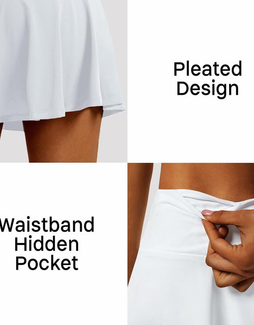 Load image into Gallery viewer, LXNMGO Women's High Waist Pleated Tennis Skirt with 4 Pockets White Size M
