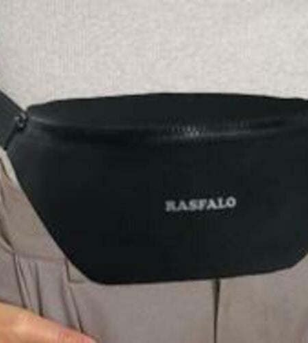 Rasfalo Fanny Pack Crossbody Bag Adjustable Belt Large Black Style 02