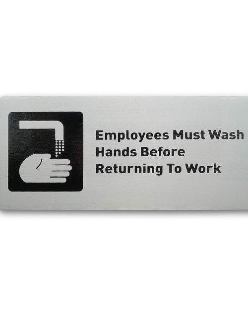 Load image into Gallery viewer, ACFELT Employees Must Wash Hands Sign Aluminum 7x3 Double Sided Tape
