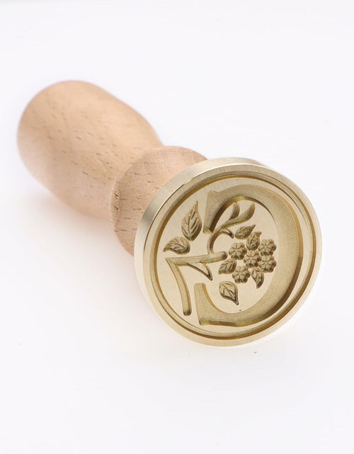 Load image into Gallery viewer, QINGNING Alphabet Brass Wax Seal Stamps with Wood Handles Color W
