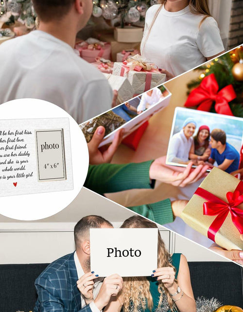 Load image into Gallery viewer, QZJ New Dad Wood Picture Frame Girl Dad Gifts 4x6 Inch Multicolour
