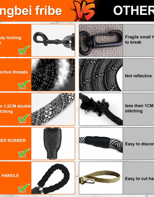 Load image into Gallery viewer, Mengbei Tribe Double Dog Leash Detachable 360° Swivel Reflective Grey Size L

