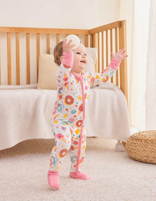 Load image into Gallery viewer, SUZEL Baby Bamboo Pajamas Footless Romper Ice Cream Size 3-6M
