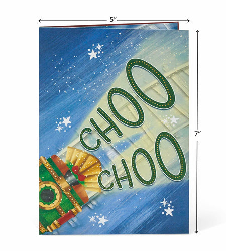 POPWOW Christmas Gingerbread Train 3D Pop Up Card 5x7 with Envelope