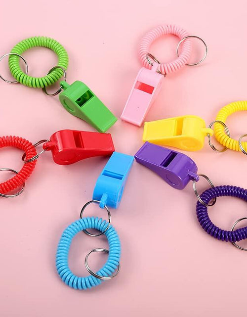 Load image into Gallery viewer, Vocoliday 24pcs Sport Whistle Bracelets with Keychain Plastic Halloween Birthday
