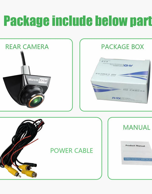 Load image into Gallery viewer, musictrip Universal AHD 1080P Car Backup Camera 180° Fisheye Night Vision
