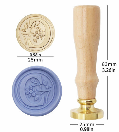 QINGNING Alphabet Brass Wax Seal Stamps with Wood Handles Color W