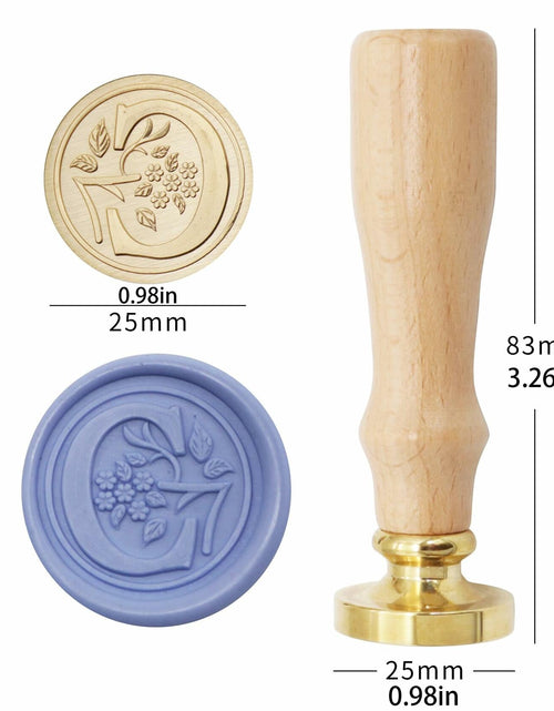 Load image into Gallery viewer, QINGNING Alphabet Brass Wax Seal Stamps with Wood Handles Color W
