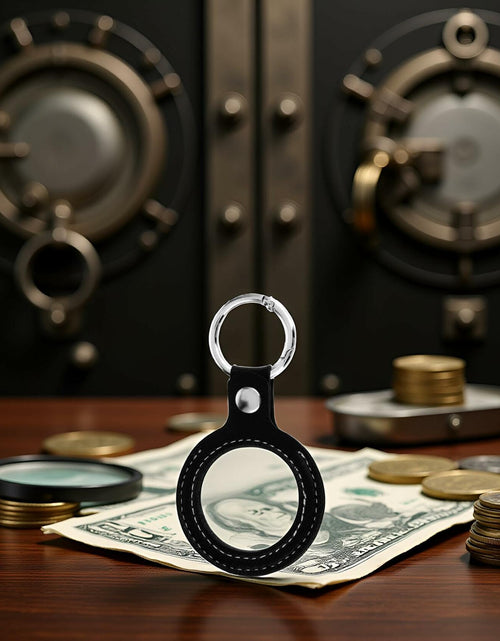 Load image into Gallery viewer, Sluswallow Black Leather Coin Holder Keychain Standard Size Black
