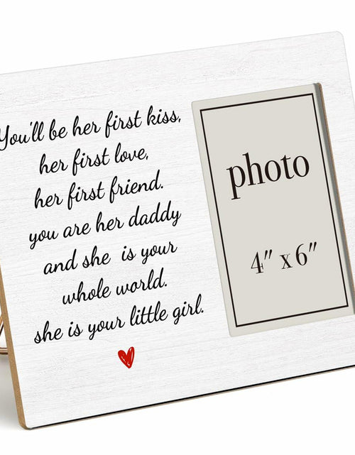 Load image into Gallery viewer, QZJ New Dad Wood Picture Frame Girl Dad Gifts 4x6 Inch Multicolour

