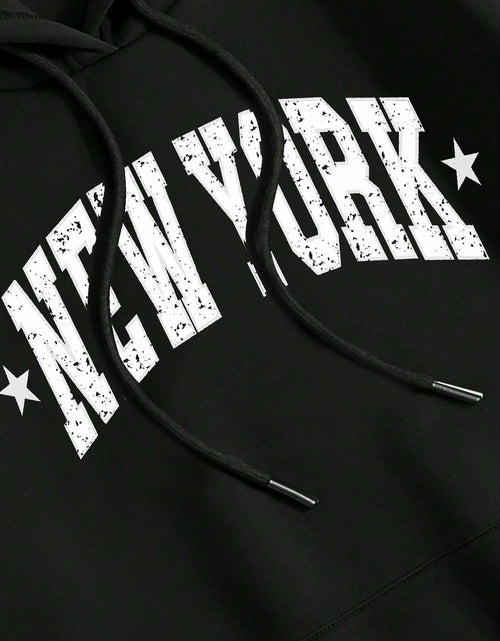 Load image into Gallery viewer, LilyCoco Women's Oversized Graphic Hoodie Sweatshirt Black Size L
