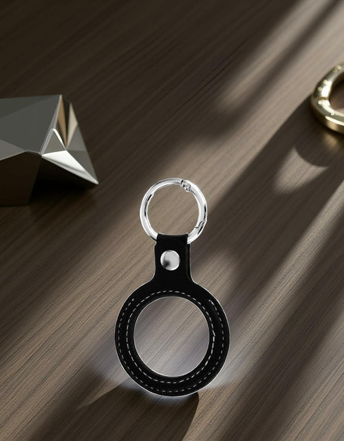 Load image into Gallery viewer, Sluswallow Black Leather Coin Holder Keychain Standard Size Black
