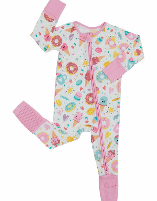 Load image into Gallery viewer, SUZEL Baby Bamboo Pajamas Footless Romper Ice Cream Size 3-6M
