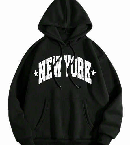 LilyCoco Women's Oversized Graphic Hoodie Sweatshirt Black Size L