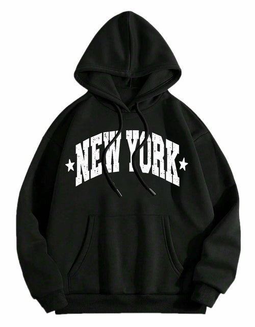 Load image into Gallery viewer, LilyCoco Women's Oversized Graphic Hoodie Sweatshirt Black Size L
