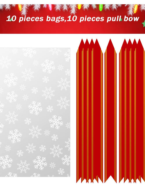 Load image into Gallery viewer, Kolewo4ever Christmas Snowflake Cellophane Bags 20pcs 16x24in Red Floral
