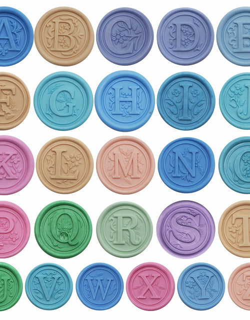 Load image into Gallery viewer, QINGNING Alphabet Brass Wax Seal Stamps with Wood Handles Color W

