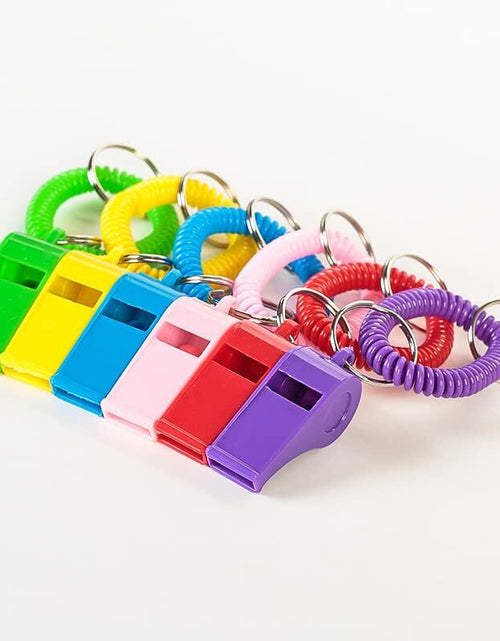 Load image into Gallery viewer, Vocoliday 24pcs Sport Whistle Bracelets with Keychain Plastic Halloween Birthday
