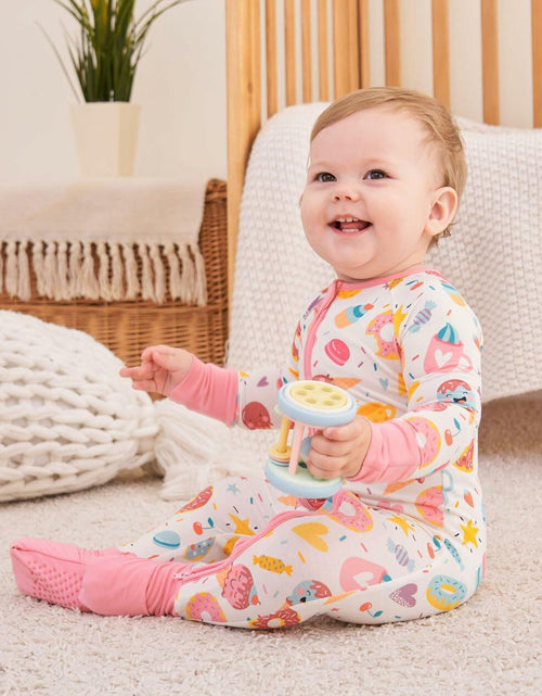 Load image into Gallery viewer, SUZEL Baby Bamboo Pajamas Footless Romper Ice Cream Size 3-6M

