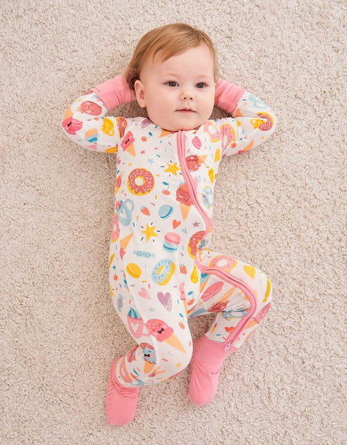 Load image into Gallery viewer, SUZEL Baby Bamboo Pajamas Footless Romper Ice Cream Size 3-6M
