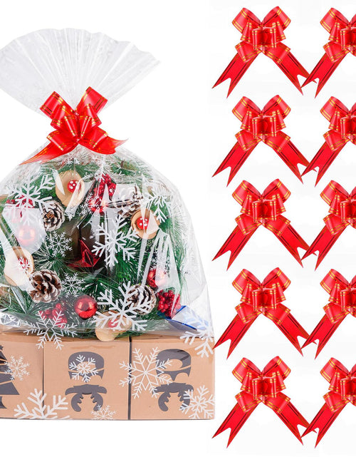 Load image into Gallery viewer, Kolewo4ever Christmas Snowflake Cellophane Bags 20pcs 16x24in Red Floral
