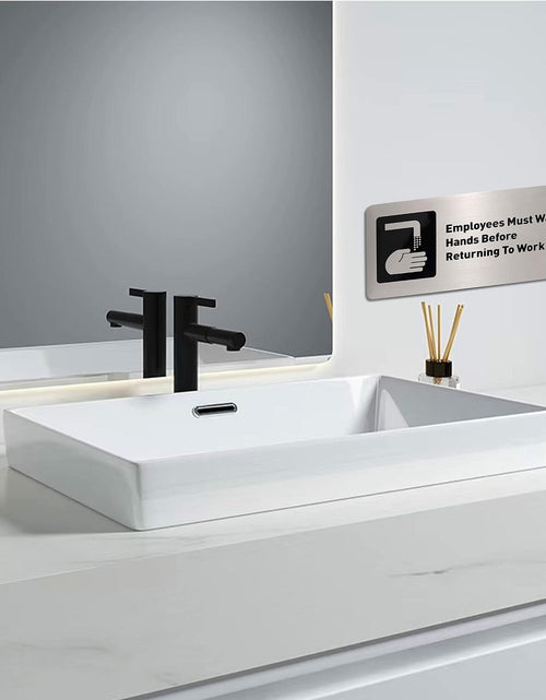 Load image into Gallery viewer, ACFELT Employees Must Wash Hands Sign Aluminum 7x3 Double Sided Tape
