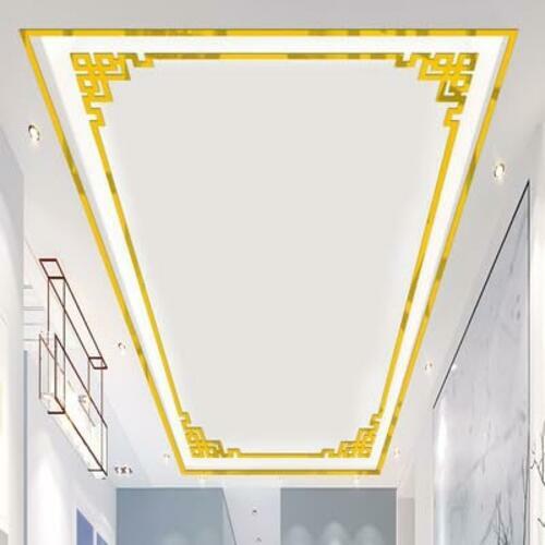Load image into Gallery viewer, YSSZAM Mirror Wall Stickers Striped Design Acrylic Tiles 5x20cm Gold 10 Pcs
