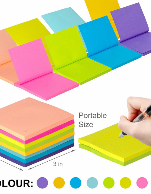 Load image into Gallery viewer, Yamlnke Sticky Notes 3x3in Self-Stick Pads 8 Bright Colors 18 Pads
